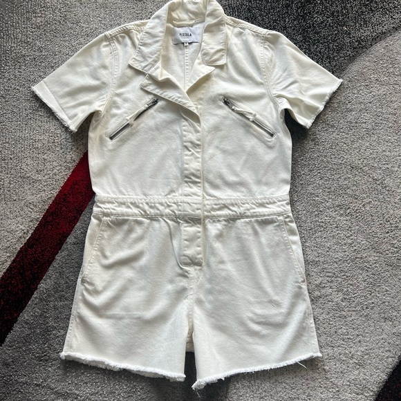Pistola Revolve White Soft Denim Romper - Picture 1 of 4